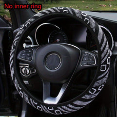 Bohemian Breathable Linen Car Steering Wheel Cover No Inner Ring
