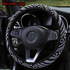 Bohemian Breathable Linen Car Steering Wheel Cover No Inner Ring