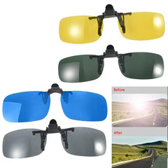 Car Driver Goggles Anti UV Polarized Sun Glasses Night Vision Clip On Sunglasses