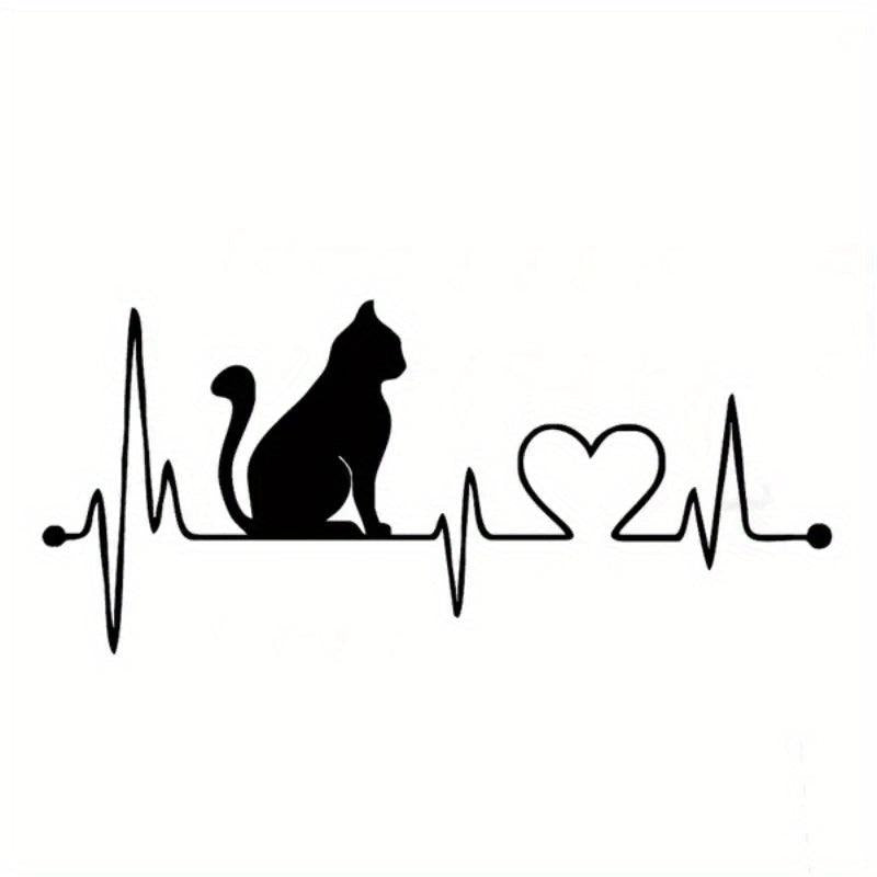 Cat Electrocardiogram Car Motorcycle Trailer Cross Wagon Truck Stickers