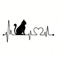 Cat Electrocardiogram Car Motorcycle Trailer Cross Wagon Truck Stickers