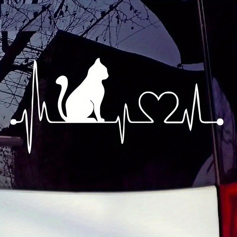 Cat Electrocardiogram Car Motorcycle Trailer Cross Wagon Truck Stickers