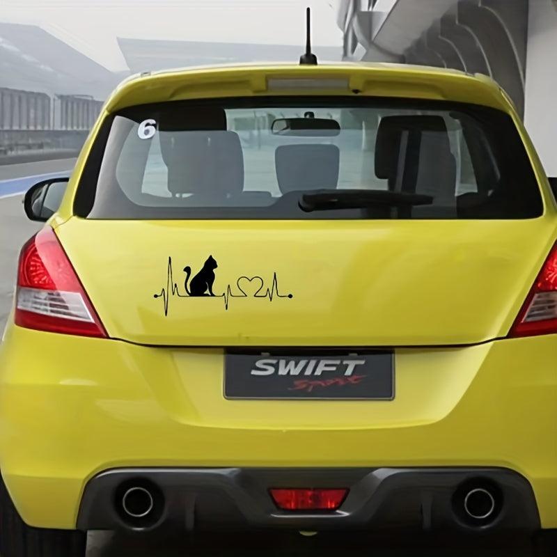 Cat Electrocardiogram Car Motorcycle Trailer Cross Wagon Truck Stickers