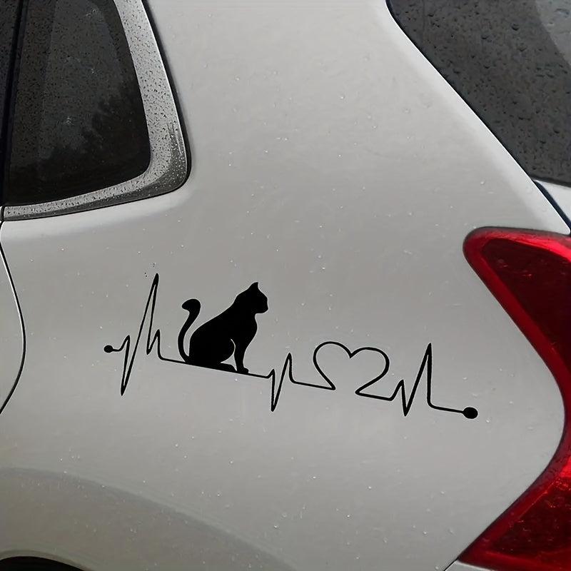 Cat Electrocardiogram Car Motorcycle Trailer Cross Wagon Truck Stickers