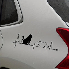 Cat Electrocardiogram Car Motorcycle Trailer Cross Wagon Truck Stickers