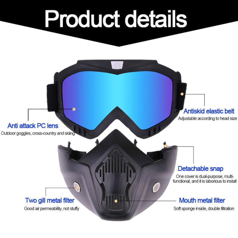 Windproof Mask Goggle HD Motorcycle Glasses Snowboard Eyewear