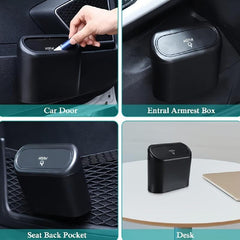 Car Trash Can Bin With Lid And Trash Bags Small Car Garbage Can Leakproof