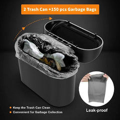 Car Trash Can Bin With Lid And Trash Bags Small Car Garbage Can Leakproof