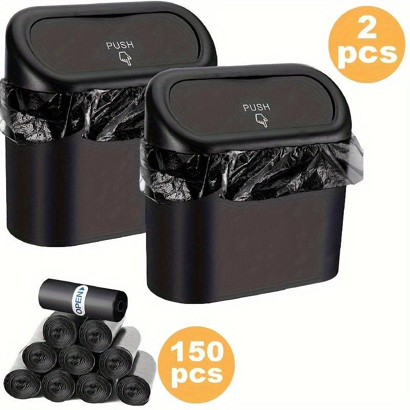 Car Trash Can Bin With Lid And Trash Bags Small Car Garbage Can Leakproof