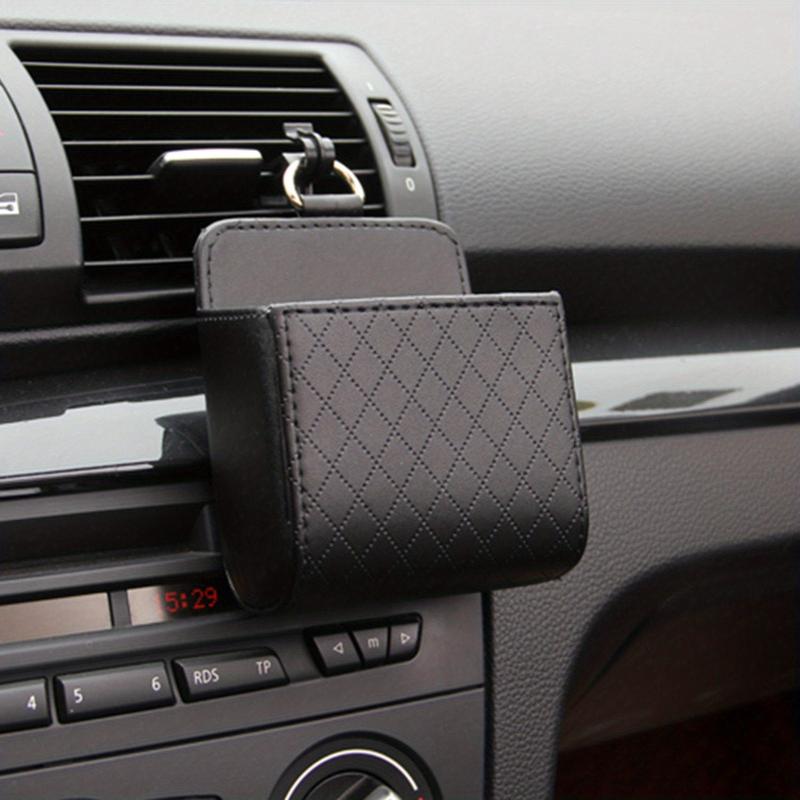 Car Vent Storage Bag Leather Organizer Air Vent Phone Holder