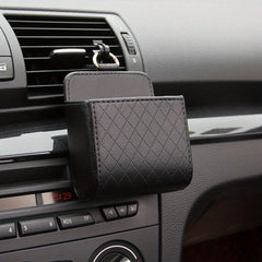 Car Vent Storage Bag Leather Organizer Air Vent Phone Holder