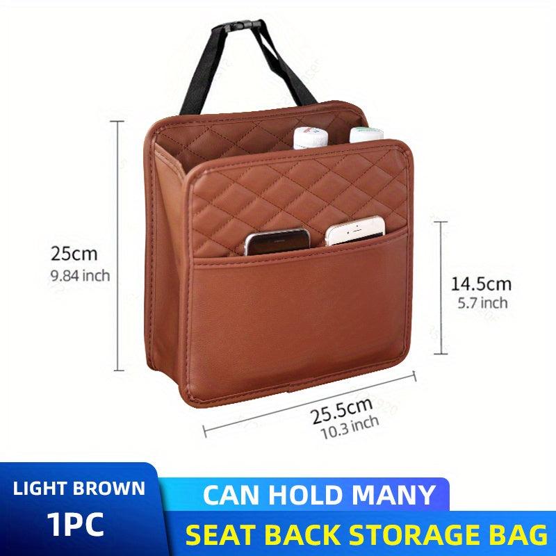 Car Seat Storage Bag Leather Storage Bag for Most Car Models