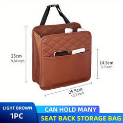Car Seat Storage Bag Leather Storage Bag for Most Car Models