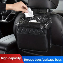 Car Seat Storage Bag Leather Storage Bag for Most Car Models