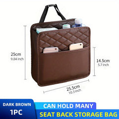 Car Seat Storage Bag Leather Storage Bag for Most Car Models