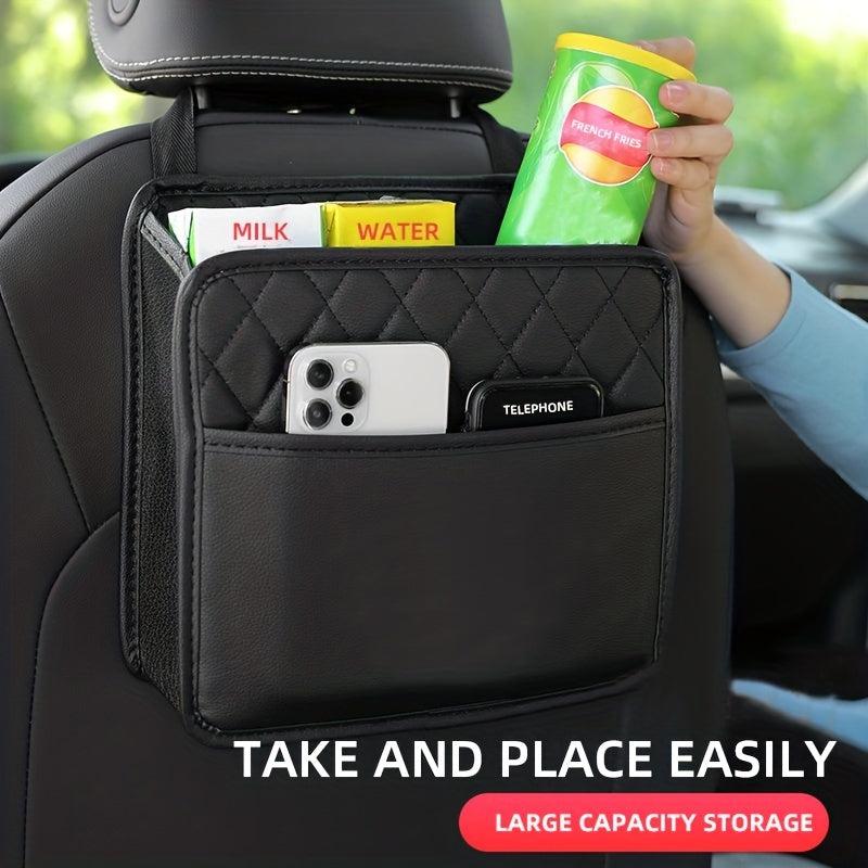 Car Seat Storage Bag Leather Storage Bag for Most Car Models