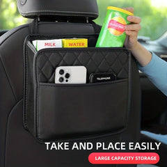 Car Seat Storage Bag Leather Storage Bag for Most Car Models