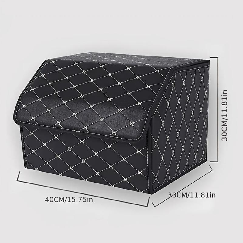 Leather Car Storage Box Trunk Organizer