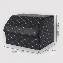 Leather Car Storage Box Trunk Organizer