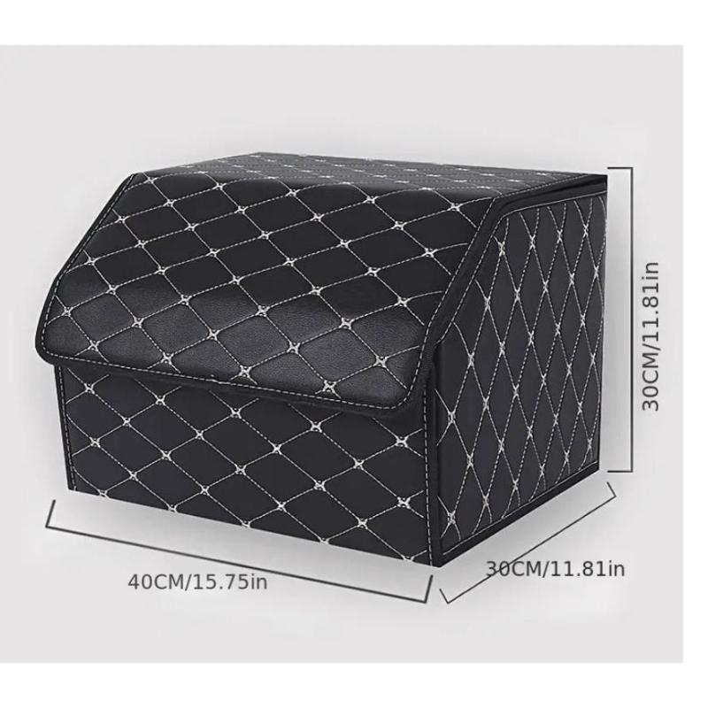 Leather Car Storage Box Trunk Organizer