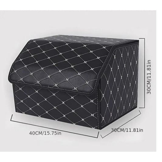 Leather Car Storage Box Trunk Organizer