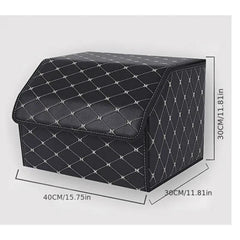 Leather Car Storage Box Trunk Organizer