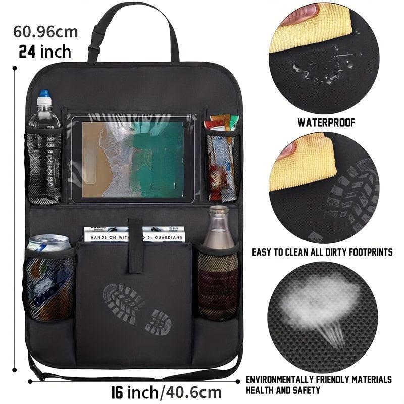 Car Seat Back Organizer Storage Bag with Tablet Holder Protector