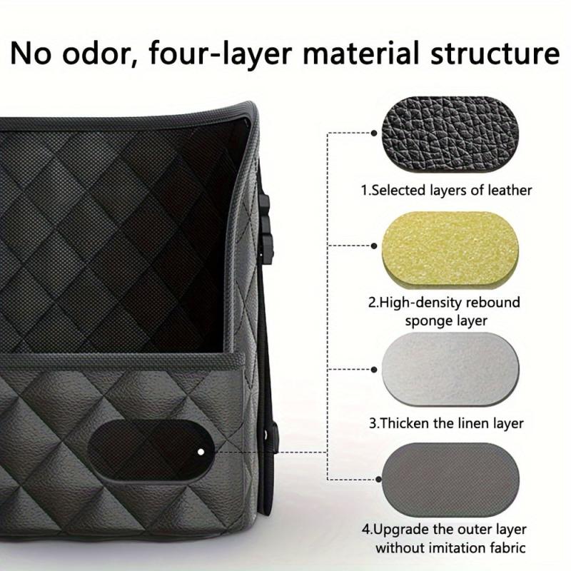 Leather Car Seat Back Organizer with 3 Pockets