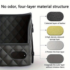 Leather Car Seat Back Organizer with 3 Pockets