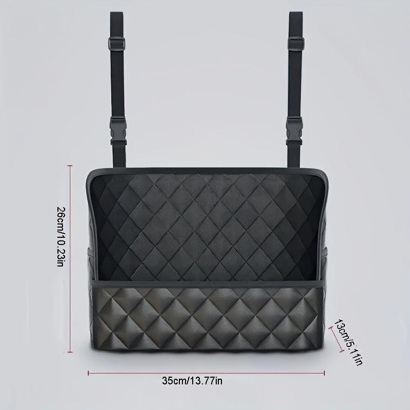 Leather Car Seat Back Organizer with 3 Pockets
