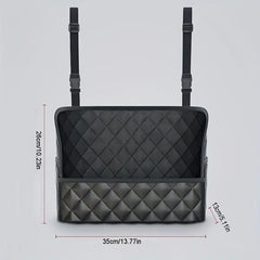 Leather Car Seat Back Organizer with 3 Pockets