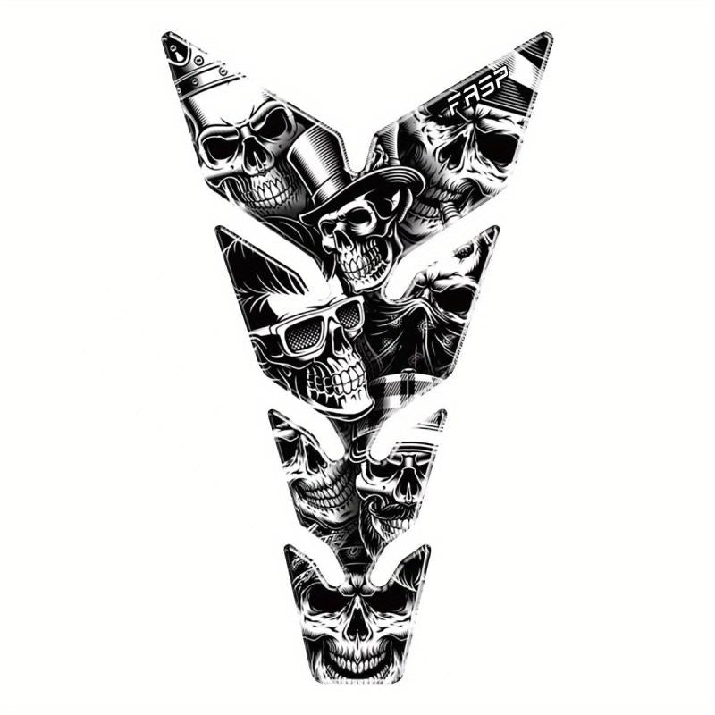 3D Motorcycle Demon Skull Tank Pad Sticker Universal Fit