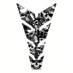 3D Motorcycle Demon Skull Tank Pad Sticker Universal Fit