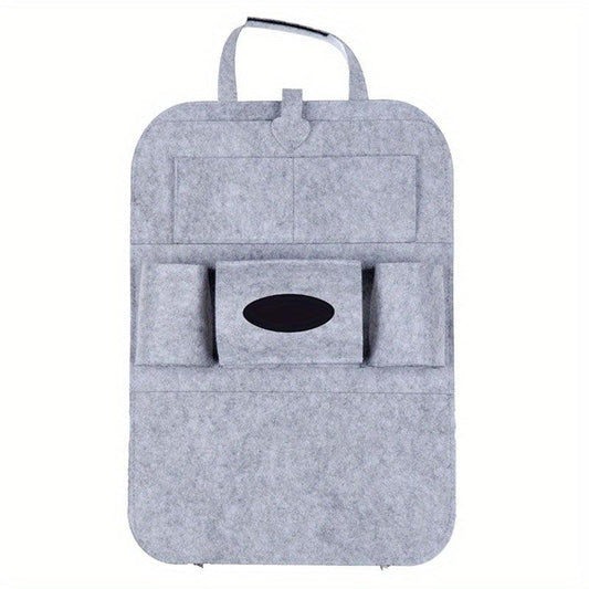 Car Seat Back Storage Bag Rear Seat Finisher Storage Bag Kick Pad Car Rear Seat