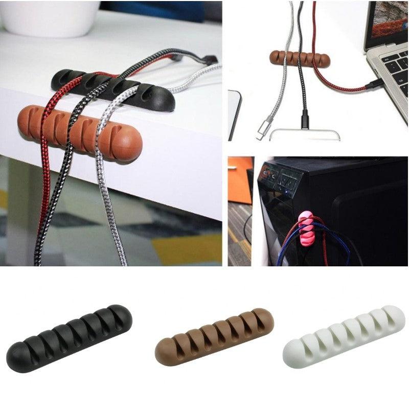 7 Holes Silicone Cable Winder USB Cable Organizer Wire Winder