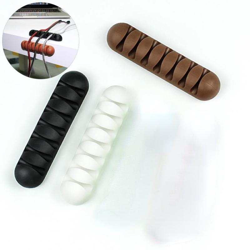 7 Holes Silicone Cable Winder USB Cable Organizer Wire Winder