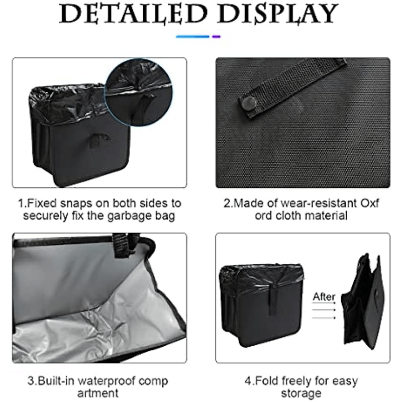 Leak Proof Car Garbage Bin Organizer