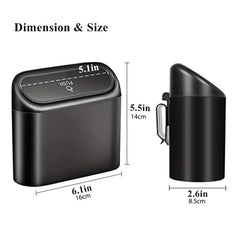 Car Trash Can Mini Car Trash Can Bin With Lid Leakproof Car Garbage Can