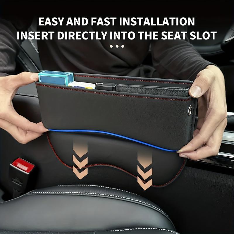Faux Leather Car Seat Gap Organizer Storage Box