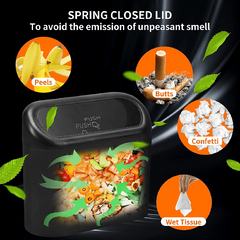 Leak Proof Mini Car Trash Can with Lid & 2 Packs of 70 Garbage Bags