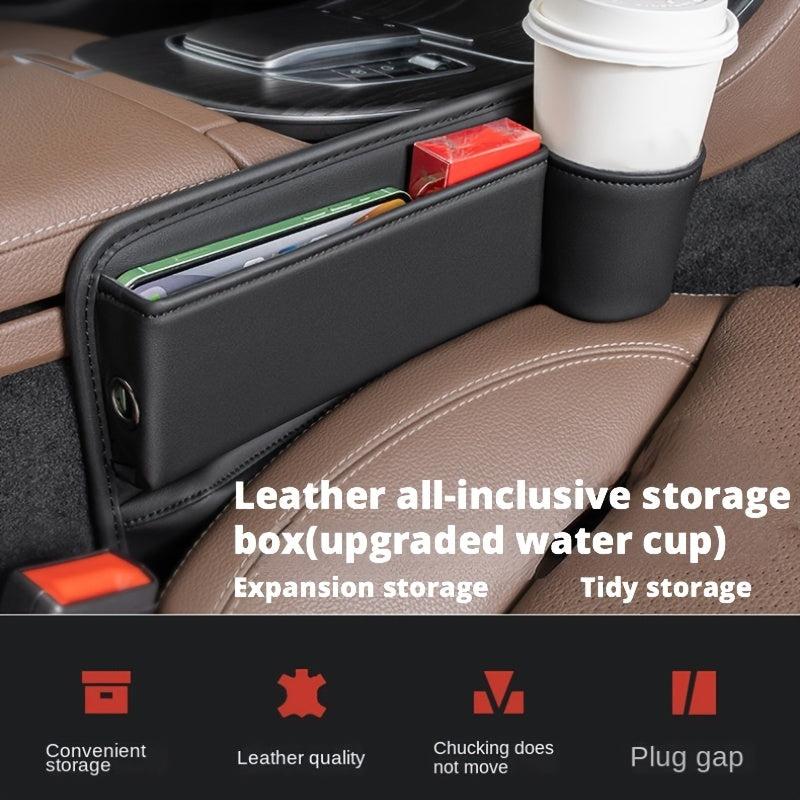 PU Leather Car Seat Gap Filler & Cup Holder
