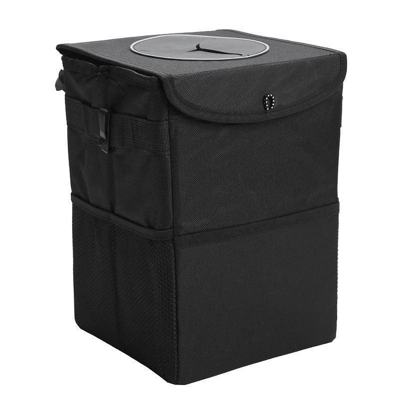 Car Trash Can With Lid Oxford Cloth Washable Foldable Hanging Waterproof