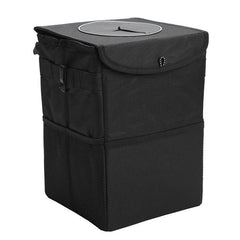 Car Trash Can With Lid Oxford Cloth Washable Foldable Hanging Waterproof