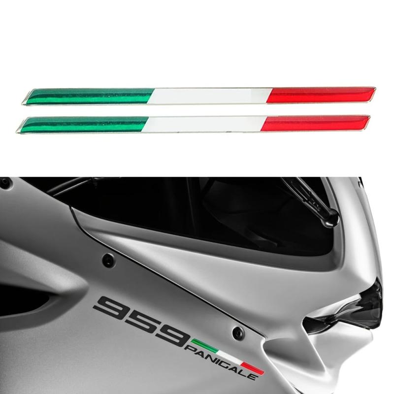 2pcs THIN Italy Flag Stickers - Italian Pride Decals