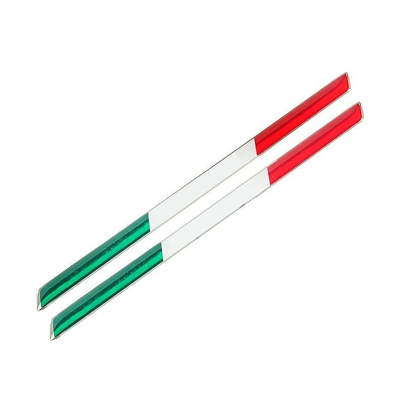 2pcs THIN Italy Flag Stickers - Italian Pride Decals