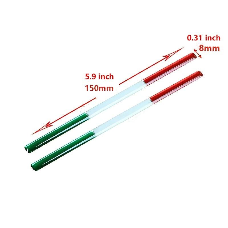 2pcs THIN Italy Flag Stickers - Italian Pride Decals