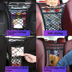 3 Layer Car Mesh Organizer Between Seats Car Net Barrier For Backseat Dogs