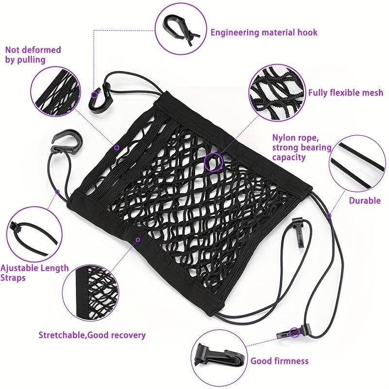 3 Layer Car Mesh Organizer Between Seats Car Net Barrier For Backseat Dogs