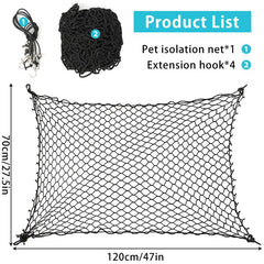 Car Dog Barrier Net With Hooks Durable Reusable Foldable Car Dog Fence Barrier