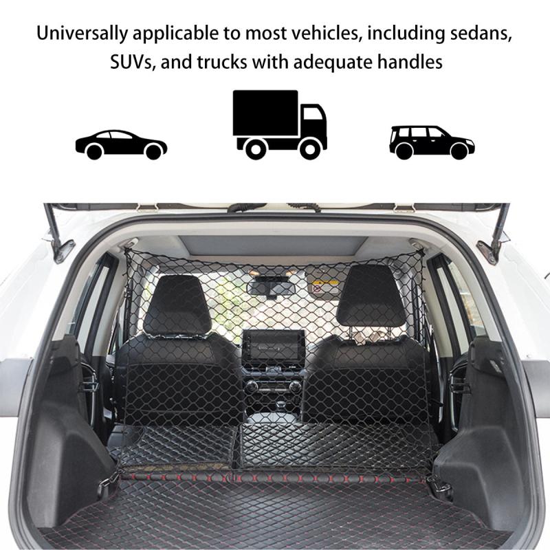 Car Dog Barrier Net With Hooks Durable Reusable Foldable Car Dog Fence Barrier